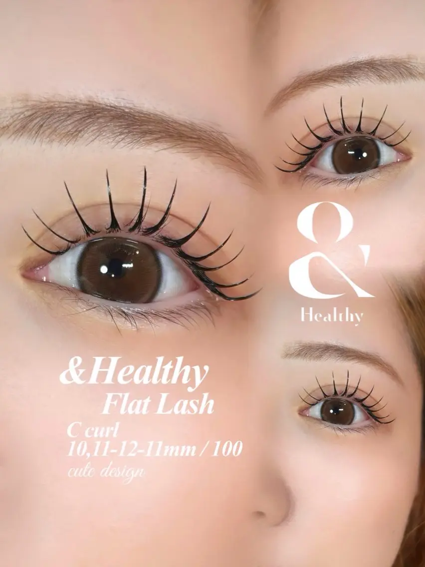 【&Healthy(アンドヘルシー)🐰】高持続LED✨フラットラッシュ100本(エクステ+パーマ)🤍✨の写真