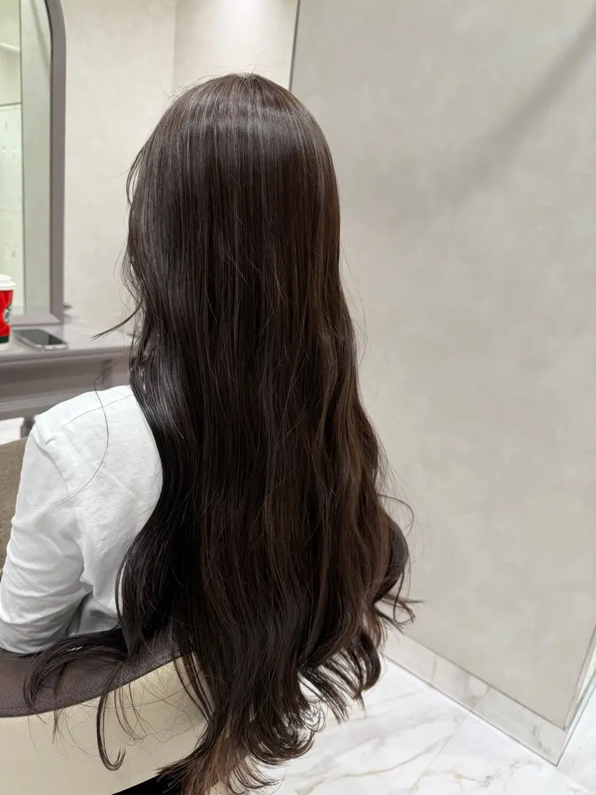 ロング カラー ヘアカラー トリートメント 韓国風🌷✨ 守屋紗希のヘアスタイル
