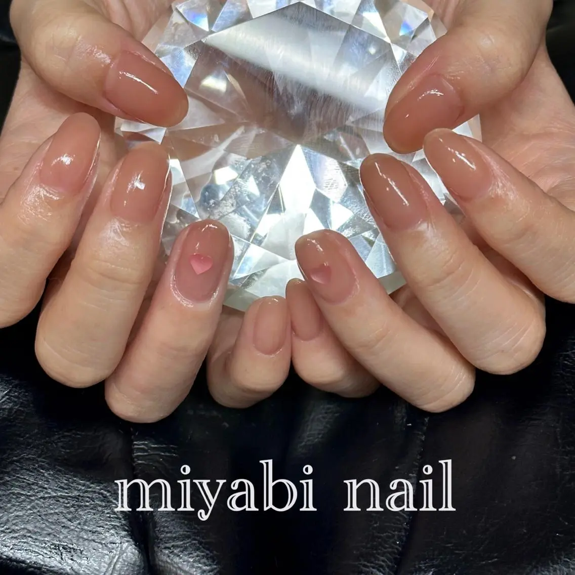 ネイル ジェルネイル ハート 持ち込み ワンカラーネイル ピンク ハンドネイル miyabi nail 桂川駅近くのネイルデザイン