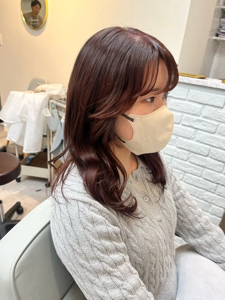 セミロング カラー カット ヘアカラー 佐藤 瑚碧のヘアスタイル