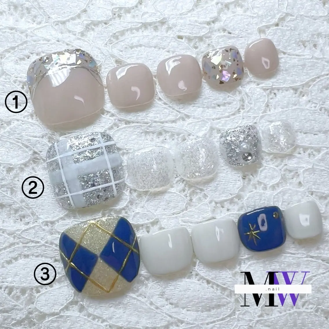 ネイル アートネイル フットネイル ジェルネイル フットネイル MW .nailのネイルデザイン