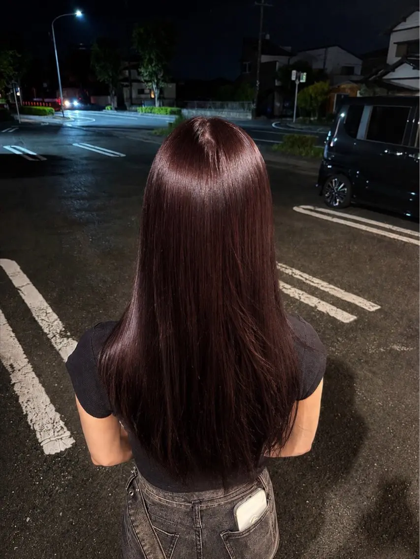 ブリーチなしワンカラー（ロングヘア）♪︎♪︎の写真