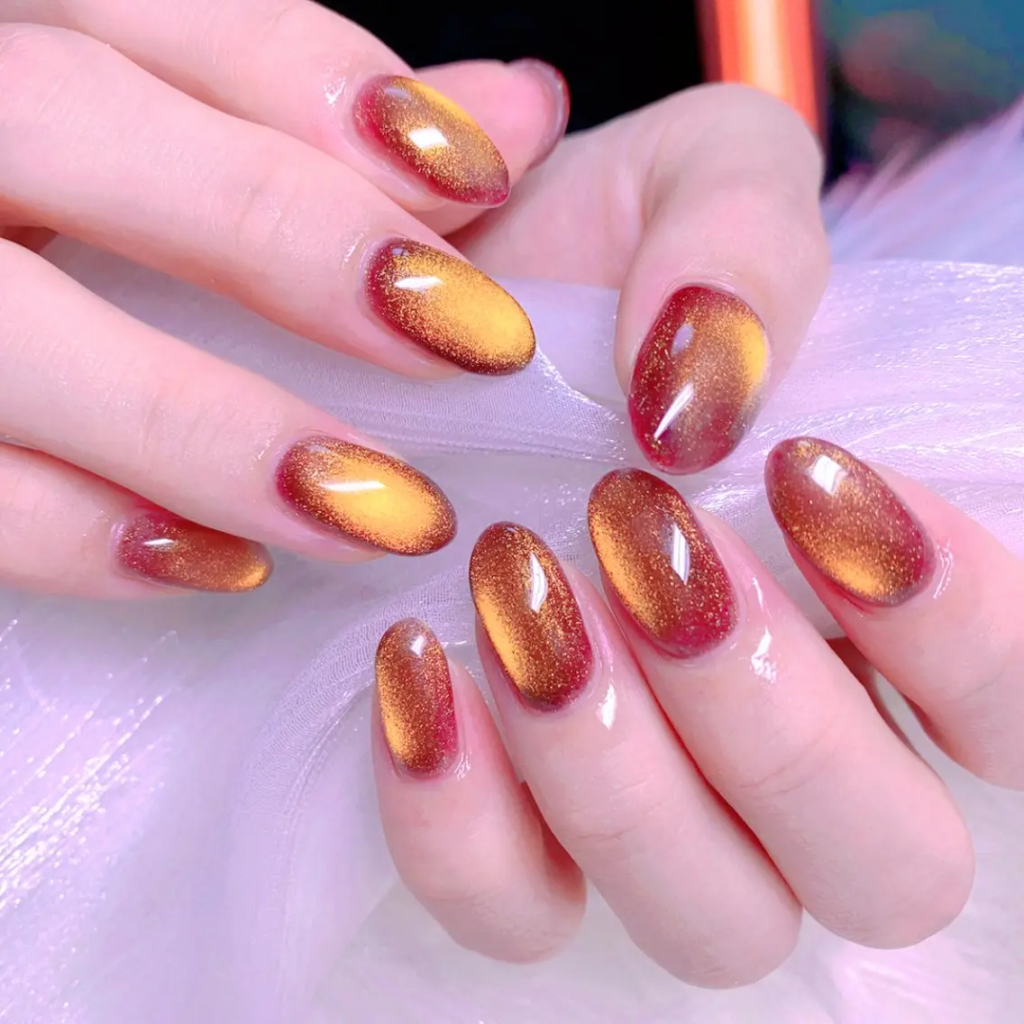 ネイル マグネットネイル ニュアンスネイル 冬ネイル ハンドネイル Nail Yunaのネイルデザイン