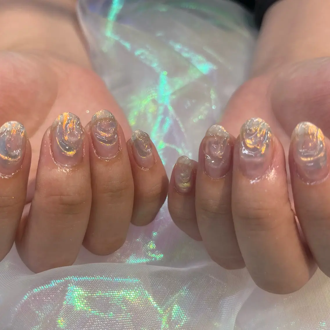 ネイル オーロラネイル ニュアンスネイル 渡邊 あかりのネイルデザイン