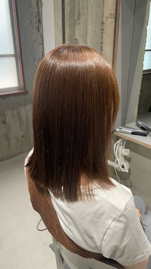 カラー ブラウンカラー ヘアカラー 安藤 まりのヘアスタイル