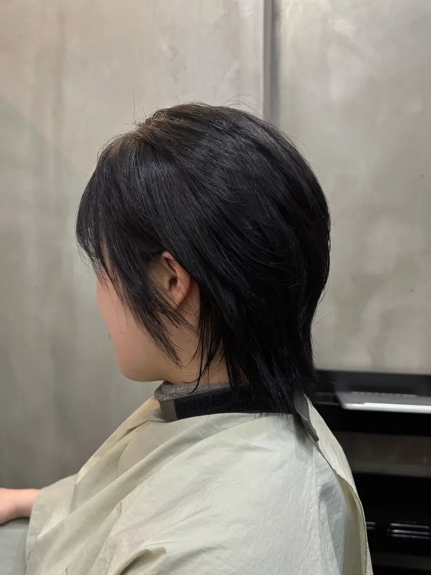 ショート カラー 黒髪 ブリーチ ヘアカラー 中園康 /カラー/ブリーチのヘアスタイル