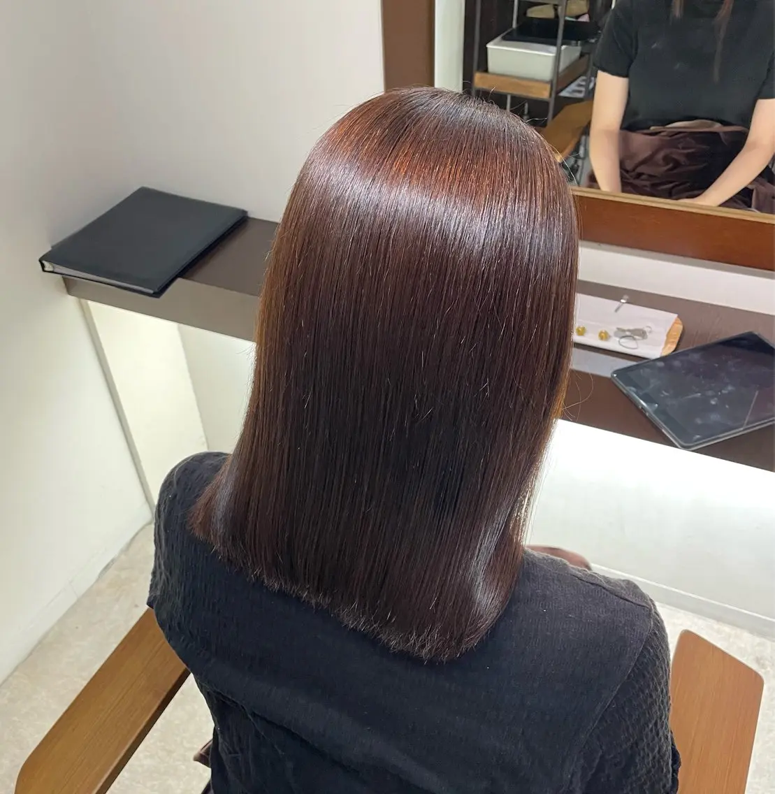 ミディアム 縮毛矯正 結衣 髪質改善モデル募集中のヘアスタイル