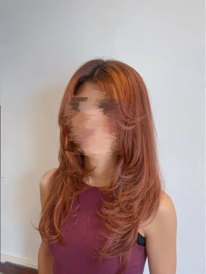 ロング ハイレイヤー ハイライト レイヤーカット シャギー ヘアカラー 棚橋 光海のヘアスタイル