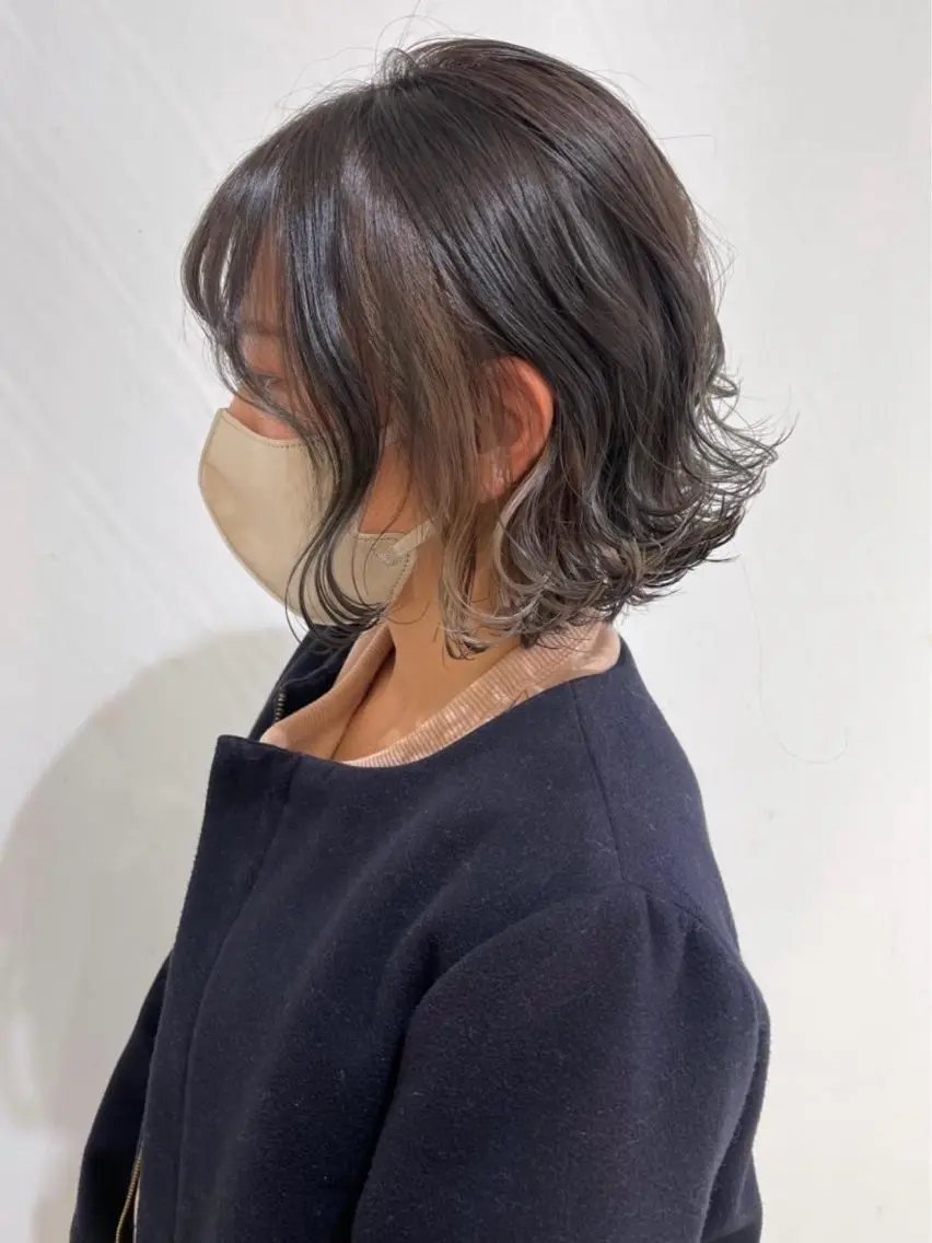 ミディアム カラー グレージュ カット ヘアカラー トリートメント 髪質改善縮毛矯正 💎TOMOのヘアスタイル