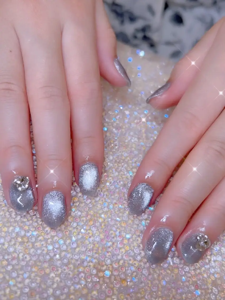 ネイル 長さ出し ジェルネイル 韓国ネイル マグネットネイル ニュアンスネイル ハンドネイル I LOVE ME NAIL.｡.:*♡のネイルデザイン