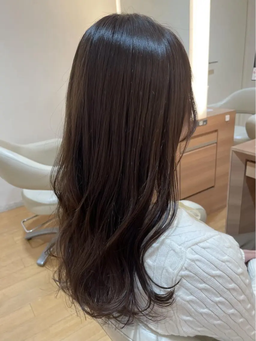 ロング カラー カット ヘアカラー トリートメント 越智 咲穂のヘアスタイル