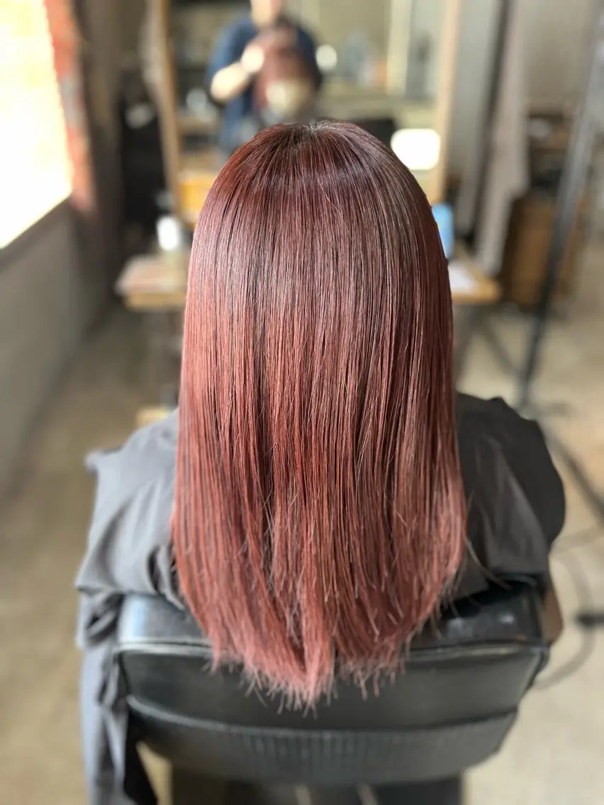 カラー ブラウンカラー ピンクカラー 中川 花菜のヘアスタイル