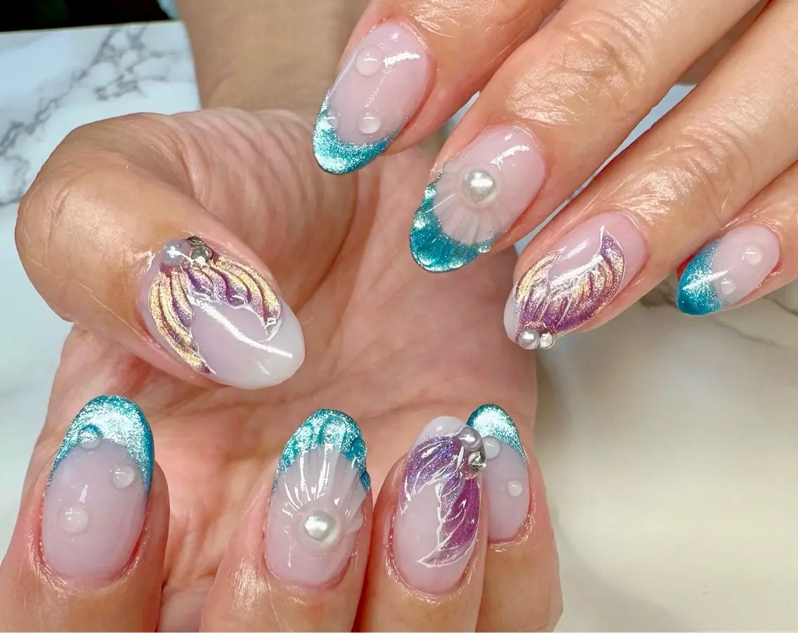 ネイル フレンチネイル マグネットネイル マグネットフレンチ ニュアンスネイル ワンカラーネイル Mai’s nailのネイルデザイン