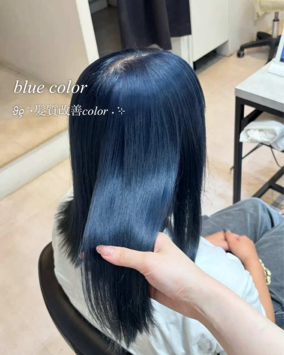 セミロング カラー ブリーチ ブルーカラー 透明感カラー ダブルカラー ハイトーンカラー 透明感カラー🩰🤍 髪質改善🪄/伽音のヘアスタイル