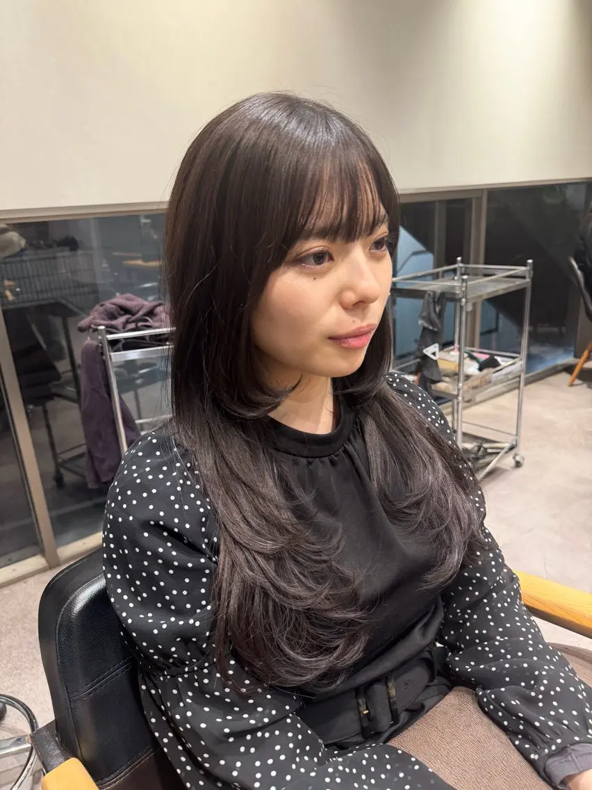 ロング カラー カット ヘアカラー 佐藤史哉＊ 韓国レイヤー赤み除去のヘアスタイル