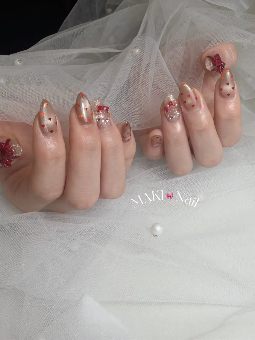 ネイル 冬ネイル ハンドネイル MAKI💎綺麗め 大人可愛い/堺筋本町のネイルデザイン