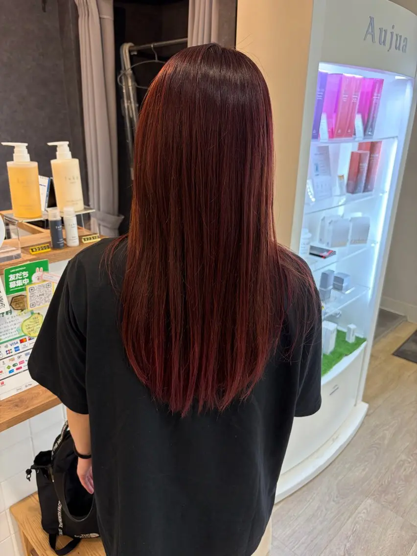 カラー ピンクカラー ヘアカラー トリートメント 奥村 奈々加のヘアスタイル