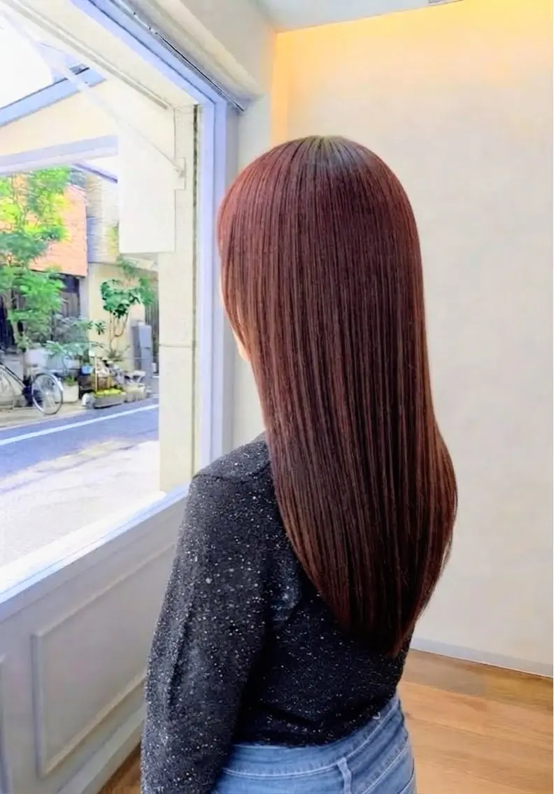 ロング カラー 松下 沙織のヘアスタイル
