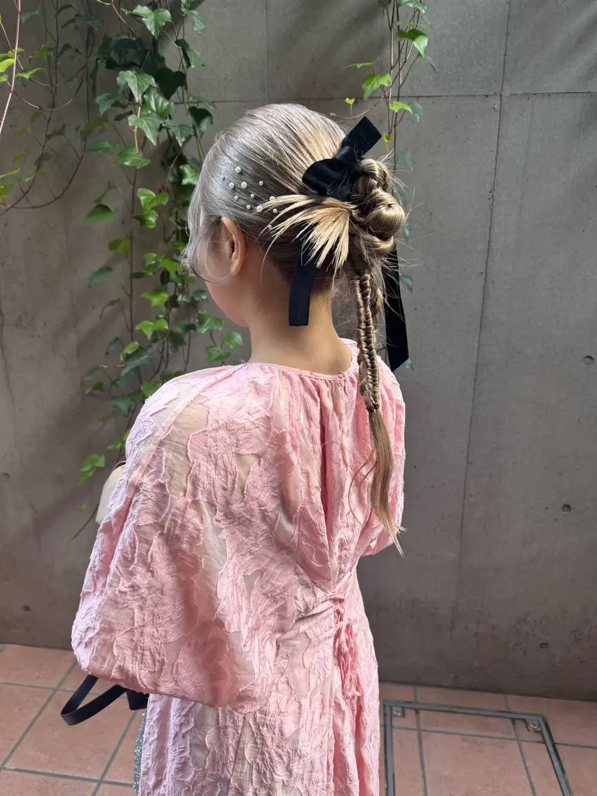 🎗️参列ヘア お呼ばれヘアセット 🎗️リボン、金箔、パール付けれます【別料金】の写真