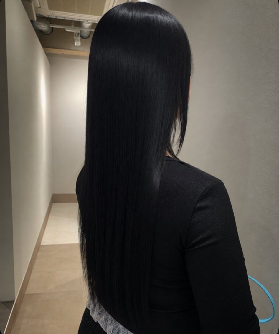 ロング カラー 黒髪 ヘアカラー トリートメント 艶カラー/高円寺 /ココナのヘアスタイル