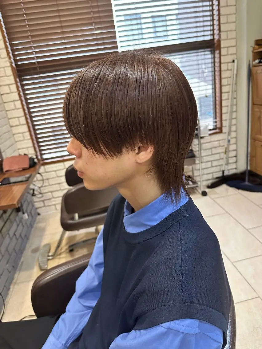 カラー メンズ メンズウルフカット ブラウンカラー ウルフカット 巻けないけど美髪 作れます丸山智久のヘアスタイル