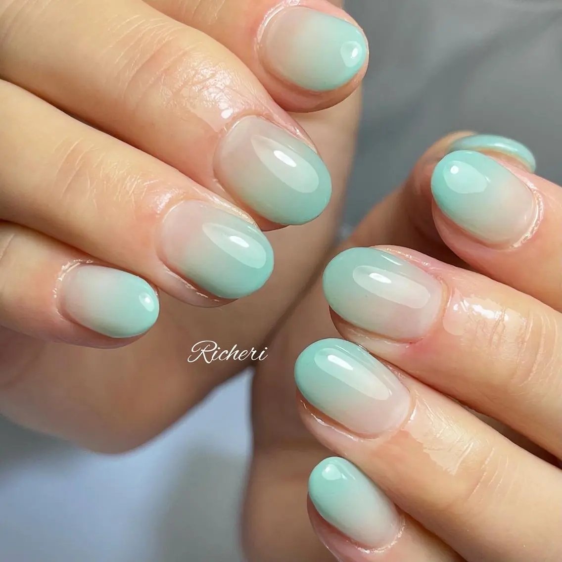 ミディアム ネイル グリーン richeri beautyのその他イメージ