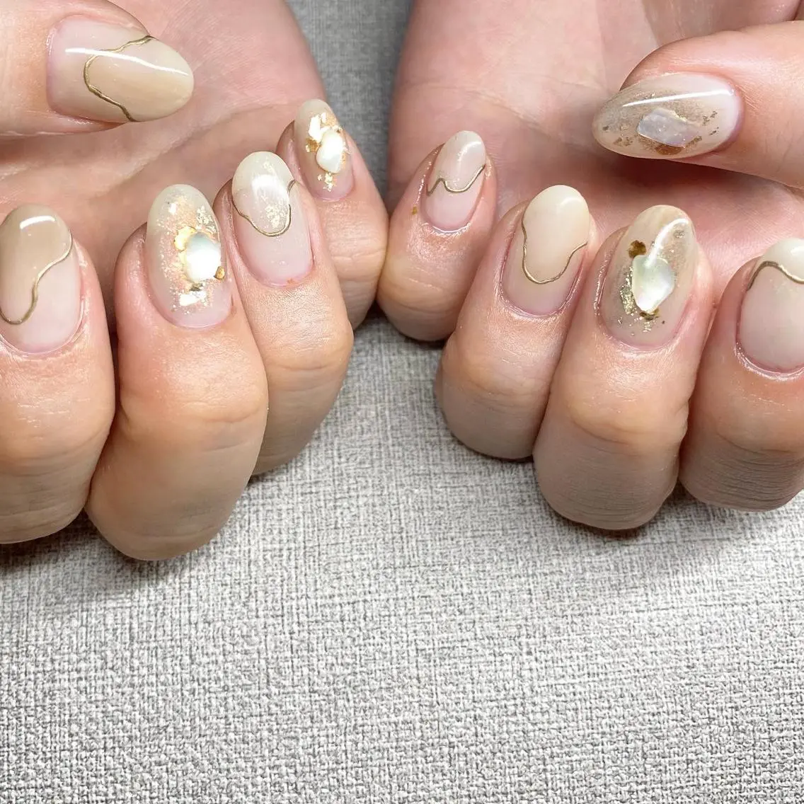 ネイル アートネイル ニュアンスネイル 春ネイル 夏ネイル ハンドネイル 山田 貴子のネイルデザイン