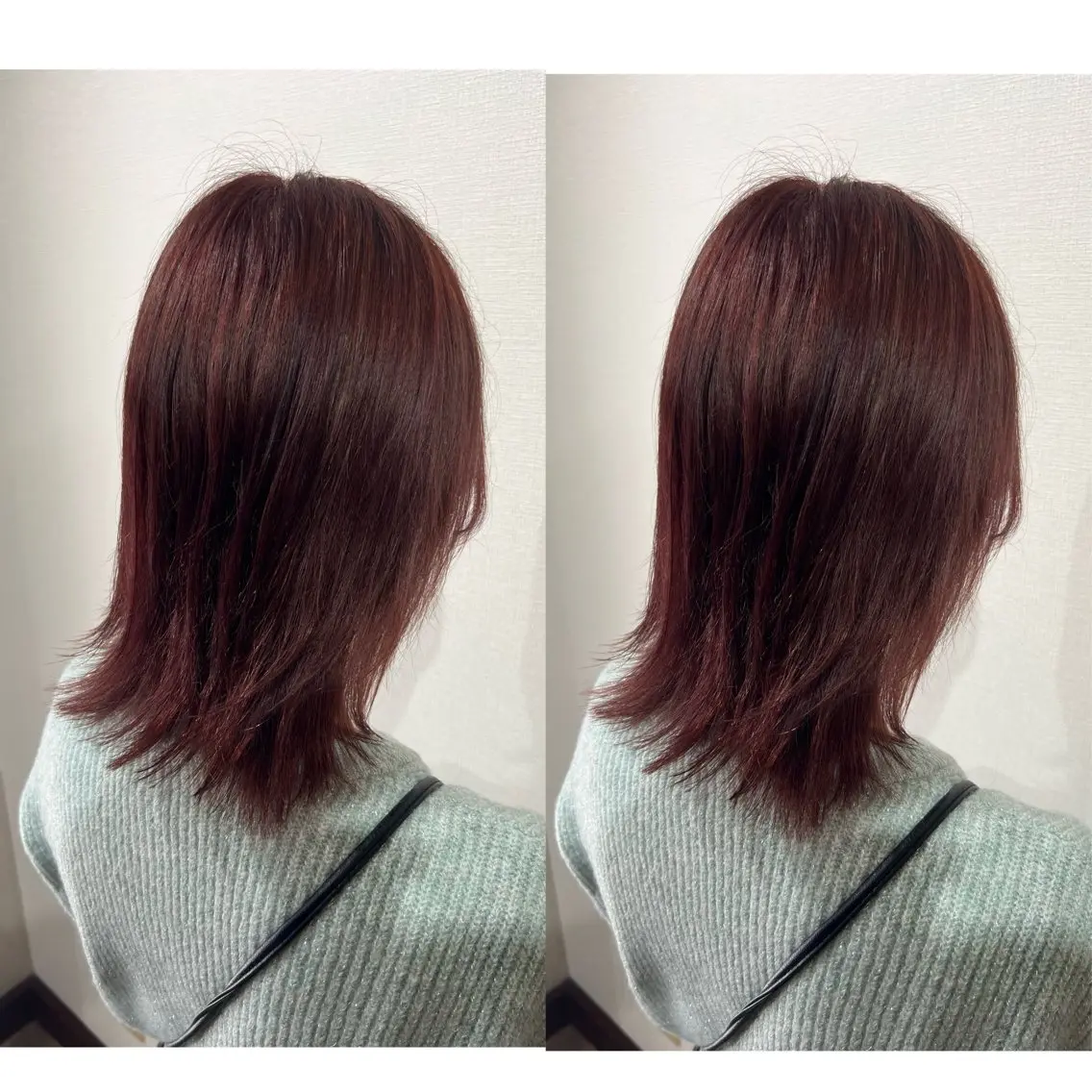 ミディアム カラー 切っぱなし💇‍♀️ イヤリング🎨龍之介のヘアスタイル