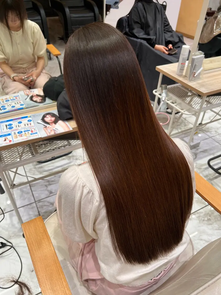 ロング カット 縮毛矯正 酸性ストレート人気 No,1/カスミ🩰のヘアスタイル