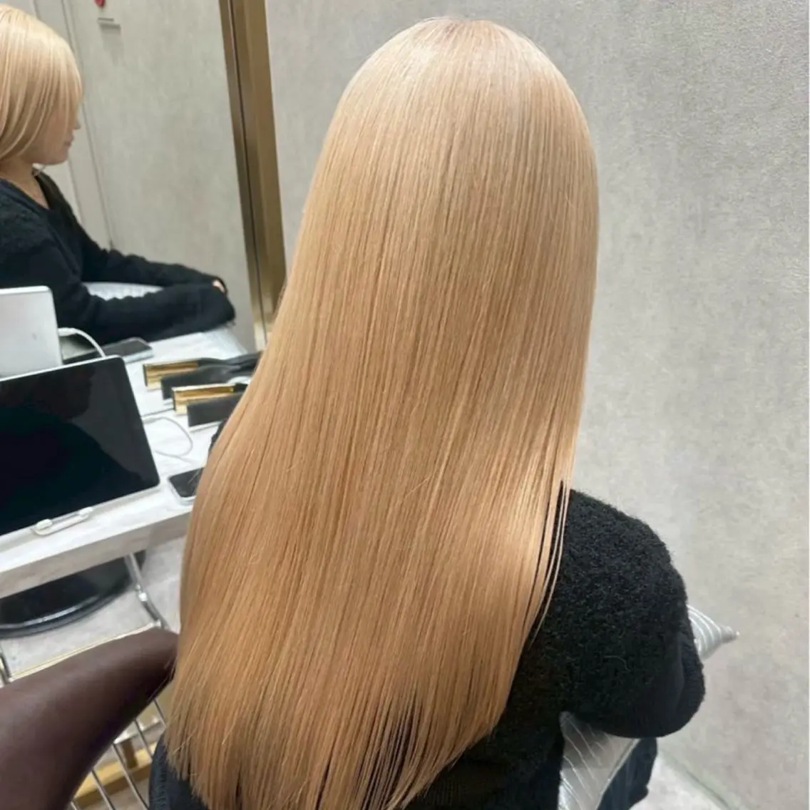 🎀【ケア】ブリーチ➕美髪フルカラー➕髪質改善トリートメント𓂃🫧‪の写真