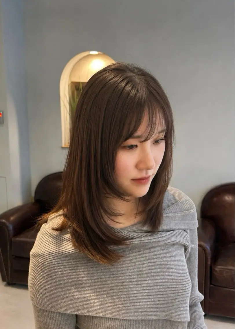 ミディアム カット ヘアカラー レイヤーカット｜ 艶カラー｜AYAKOのヘアスタイル