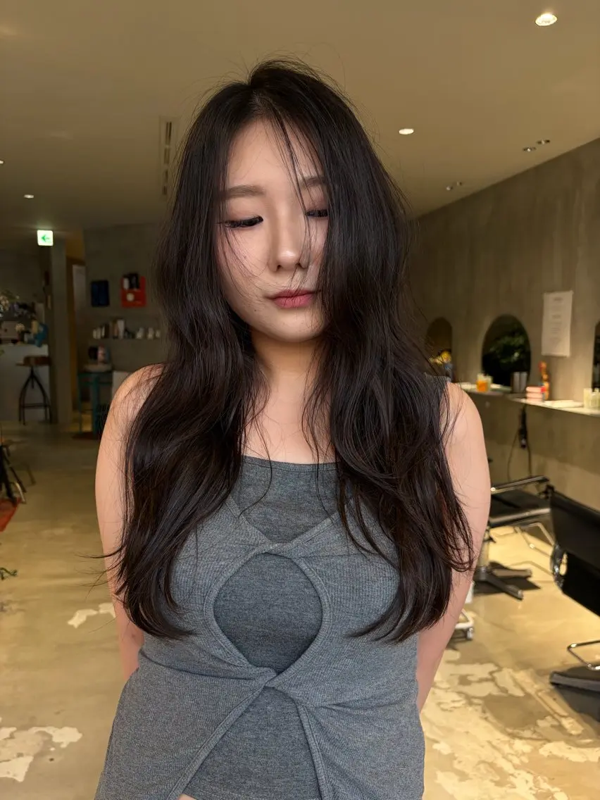 ロング レイヤーカット ⟡.·結/心斎橋 /カラーモデル募集中のヘアスタイル