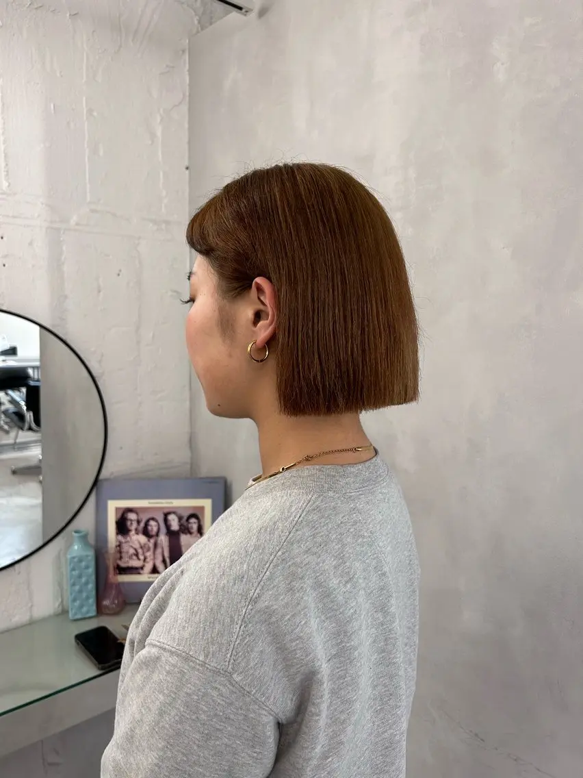 ショート カラー カット ヘアカラー トリートメント 切りっぱなしBOB 職人💜Anzuのヘアスタイル