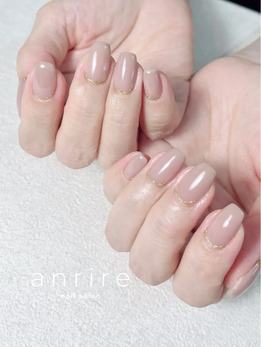 ネイル ジェルネイル ラメ(グリッター) オフィスネイル ワンカラーネイル パラジェル ハンドネイル nailsalon anrireのネイルデザイン