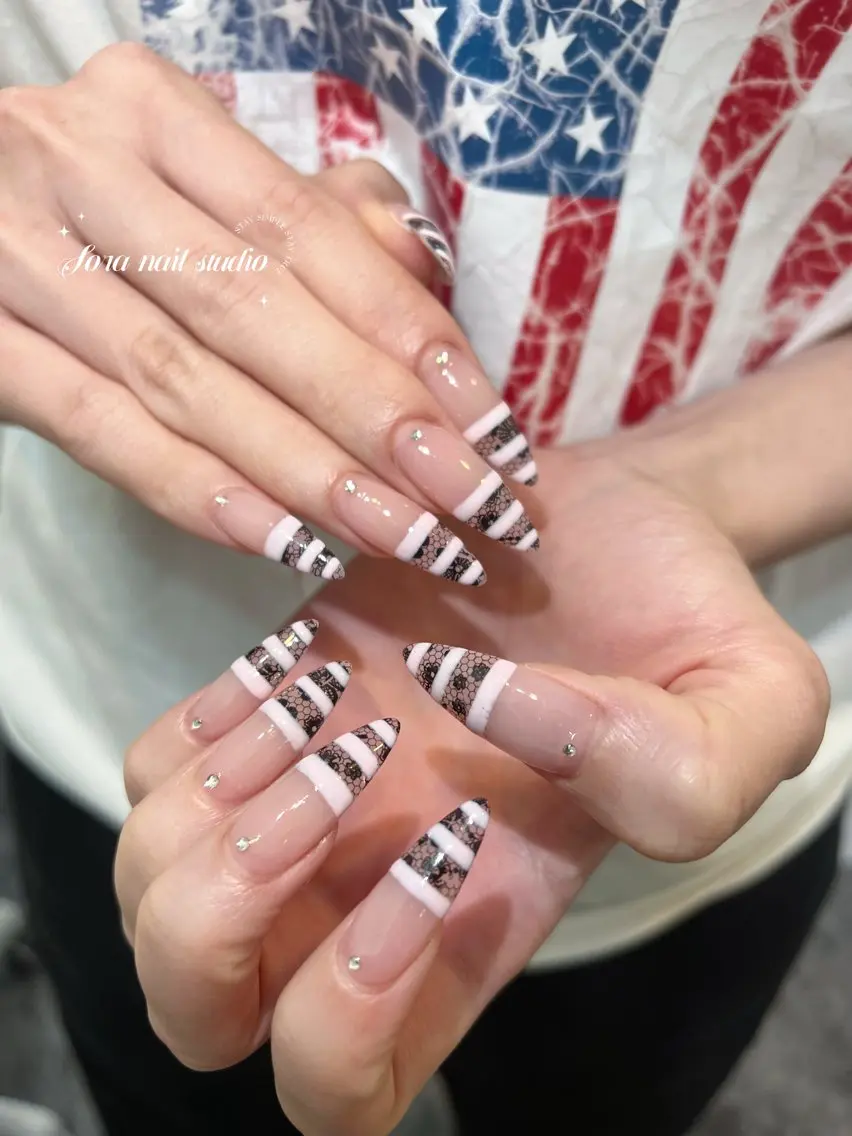 ネイル ハート 韓国ネイル 春ネイル 夏ネイル バレンタイン Sora nail 長さ出し専門店のネイルデザイン