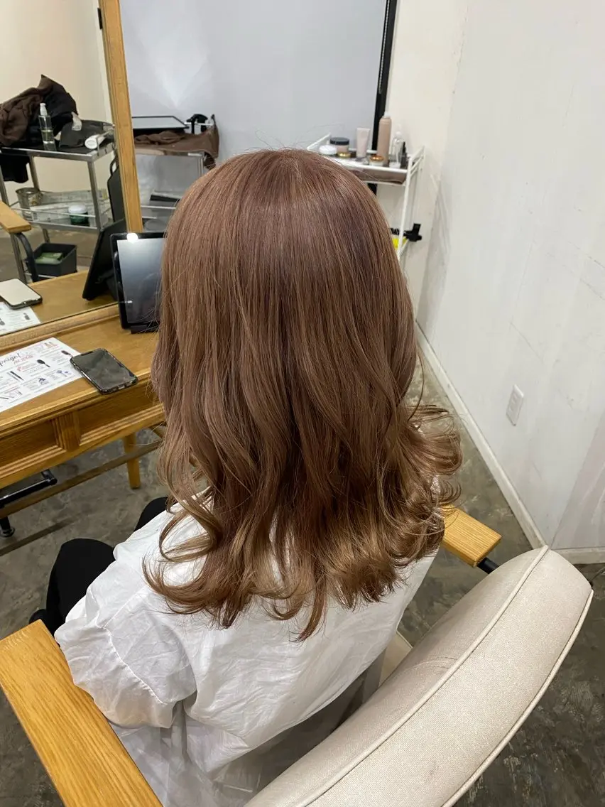 セミロング カラー ヘアカラー トリートメント エクステモデル募集 💗大阪梅田/川上のヘアスタイル