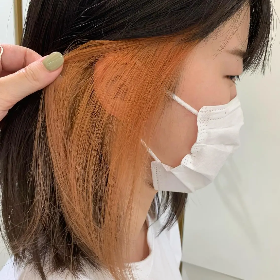 ショート カラー ベージュカラー オレンジ オレンジベージュ ヘアカラー ウスイ ハルカのヘアスタイル