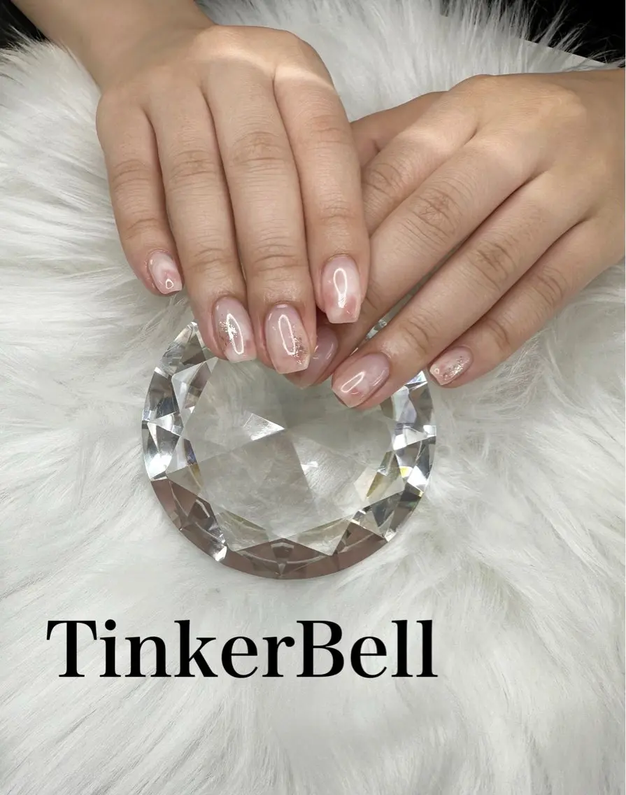 ネイル ニュアンスネイル ピンク ハンドネイル Tinker Bellのネイルデザイン