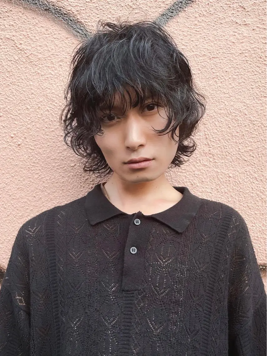 メンズ メンズパーマ ミウ☆ ブリーチダブルカラーのヘアスタイル