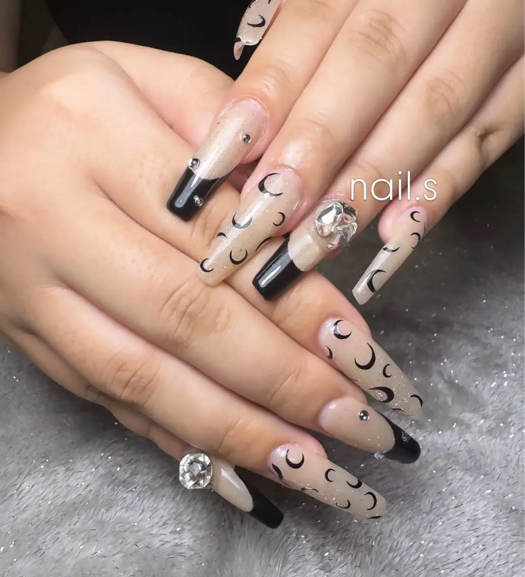 ネイル 長さ出し フラッシュネイル フレンチネイル ロングネイル マグネットネイル ハンドネイル nail.s misatoのネイルデザイン