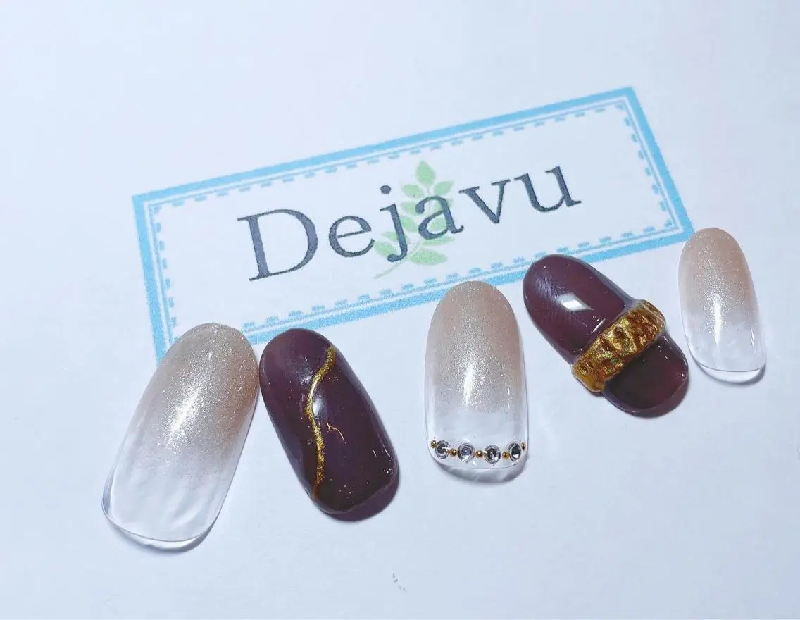 ネイル アートネイル シンプルネイル 冬ネイル ハンドネイル Nail salon Dejavu 🌿のネイルデザイン