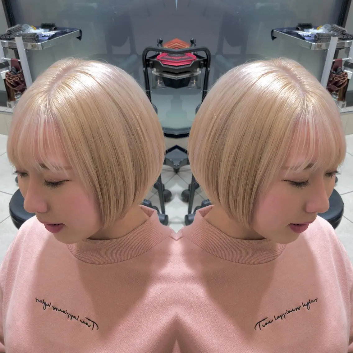 ショート カット ヘアカラー トリートメント Y Uのヘアスタイル