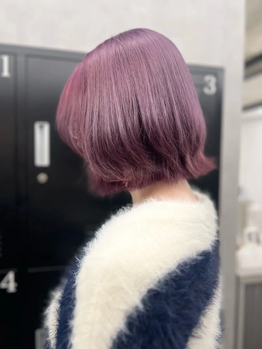 ミディアム カラー ピンクカラー バイオレットカラー バイオレットピンク 透明感カラー特化🫧 🦋栗原🦋のヘアスタイル