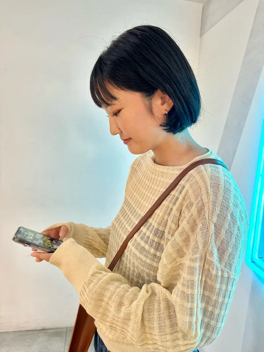 ショート カラー ボブ 顔周りカット/透明感 カラー✂️MEIのヘアスタイル
