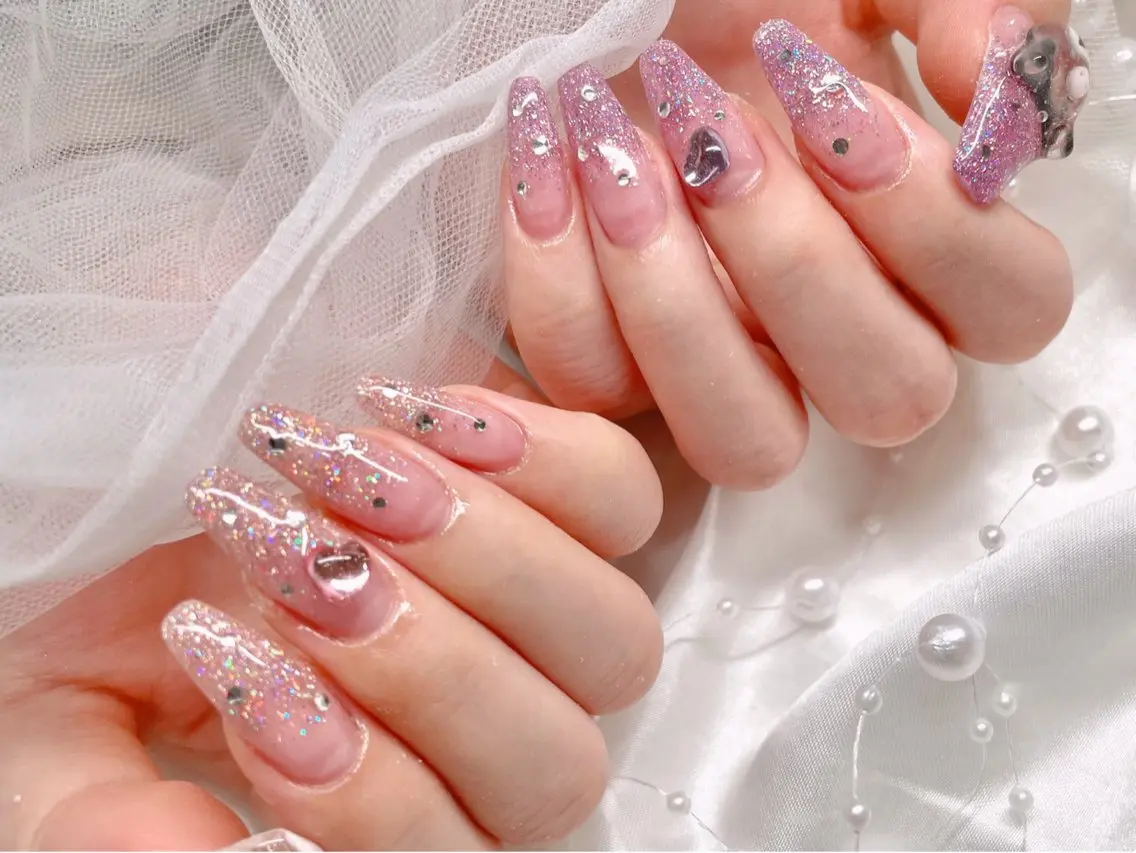ネイル フラッシュネイル ピンク 春ネイル ハンドネイル ゆりか joieange福島のネイルデザイン