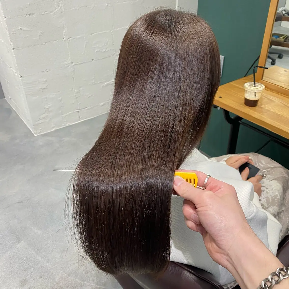 セミロング カラー 髪質改善 トリートメント ヘアカラー トリートメント 梅田中崎町髪質改善 /オキヒロト/エコルのヘアスタイル