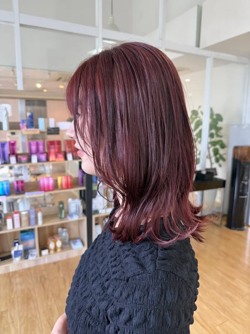 ミディアム カラー カット ヘアカラー 鹿児島 聖来のヘアスタイル