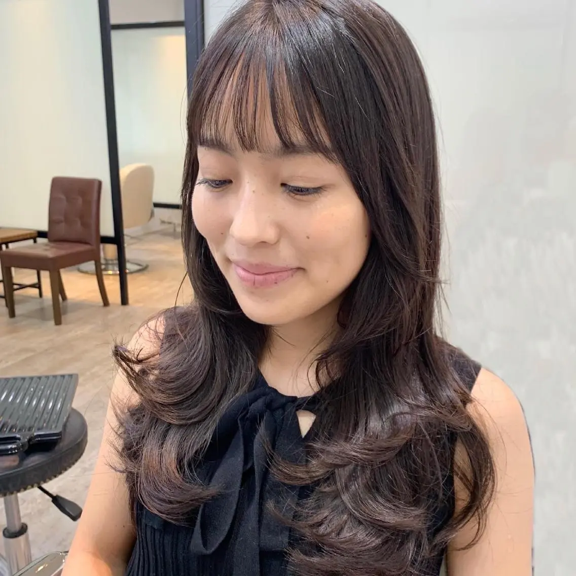 ロング カラー ロングレイヤー レイヤーカット ロング カット ヘアカラー 伊良波 香里のヘアスタイル