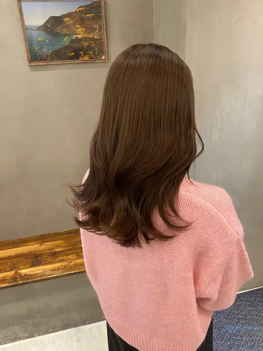 セミロング カット ヘアカラー トリートメント 新宿/顔周りカット +レイヤー=しずく♩のヘアスタイル