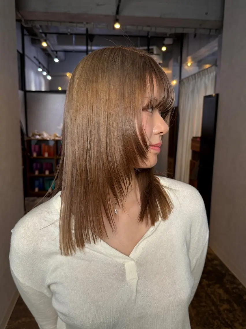セミロング カラー カット ヘアカラー トリートメント 透明感カラー/パーマ 🌀アオノのヘアスタイル